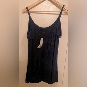 Ruffle fresh elegant and feminine Blue Navy Large Top